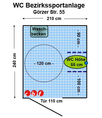 WC Bezirkssportanlage Görzer Str. 55 Plan