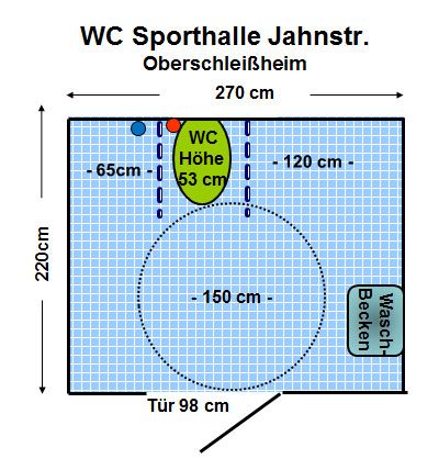 WC Sporthalle TSV Schleißheim, Oberschleißheim Plan