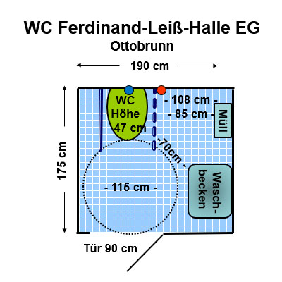 WC Ferdinand-Leiß-Halle Besucherebene, Ottobrunn Plan