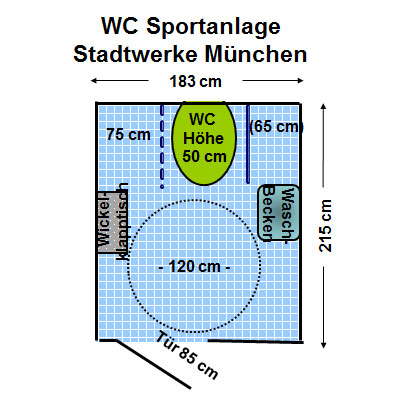 WC Sportanlage Stadtwerke München Plan