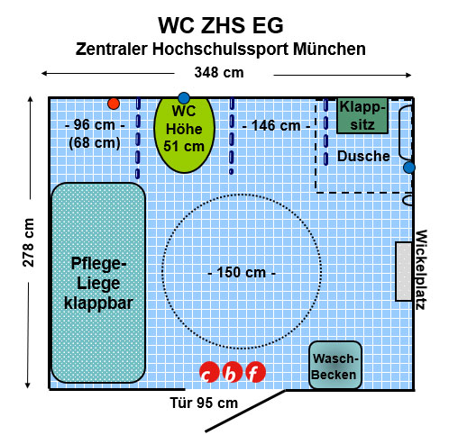 WC ZHS Zentraler Hochschulssport  München, EG Plan