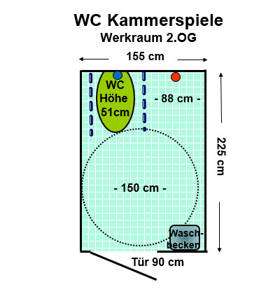 WC Münchner Kammerspiele Werkraum, 2.OG Plan
