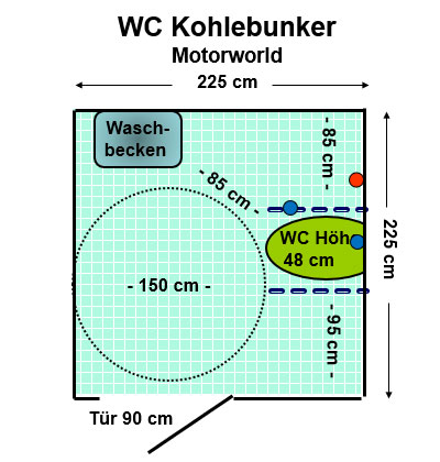 WC Kohlebunker Motorworld Plan