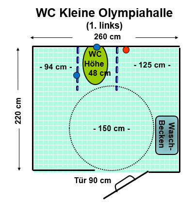 WC Kleine Olympiahalle (linkes WC) Plan