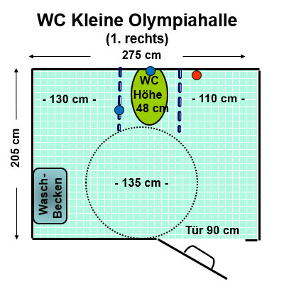 WC Kleine Olympiahalle (rechtes WC) Plan