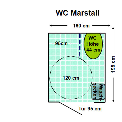 WC Marstall in der Residenz Plan