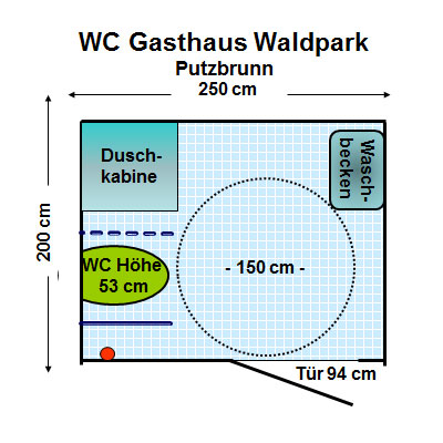 WC Gasthaus Waldpark Putzbrunn Waldkolonie Plan