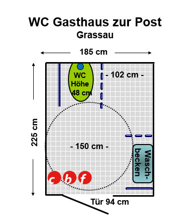 WC Gasthof zur Post Grassau Plan